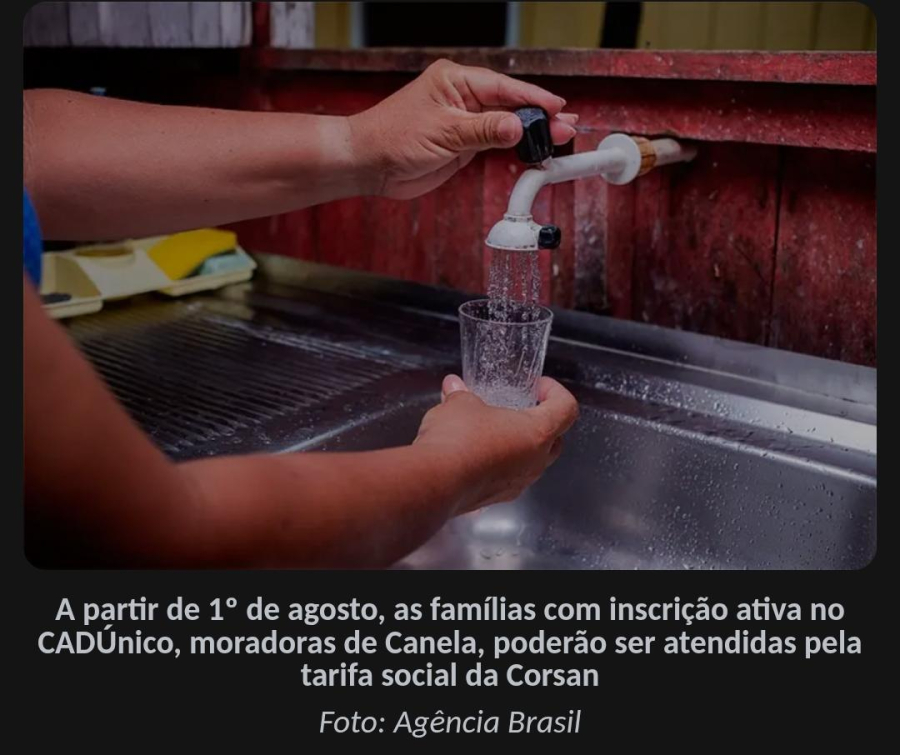 Famílias de Canela terão acesso à tarifa social da Corsan a partir de agosto de 2026