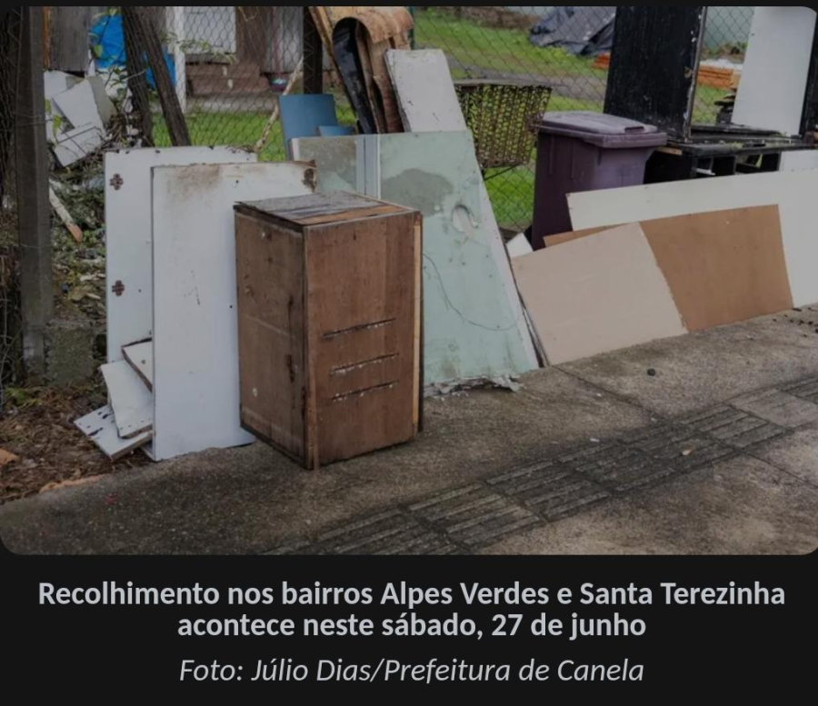 Canela realiza Bota-Fora nos bairros Alpes Verdes e Santa Terezinha no dia 27